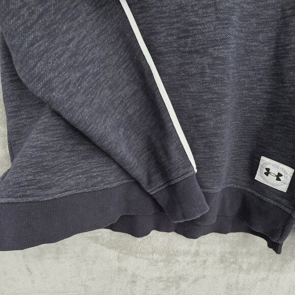 Under Armour Mens M Essential Fleece Heritage Crew Sweatshirt Grey Black 1996 UA - Picture 4 of 14